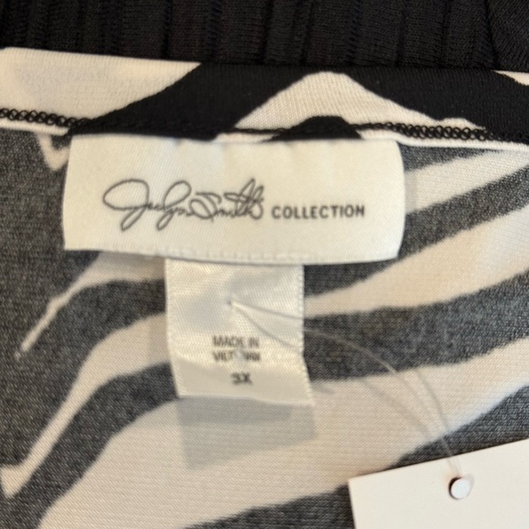 Jaclyn Smith black white tunic blouse 3X NEW  career autumn - Picture 3 of 3